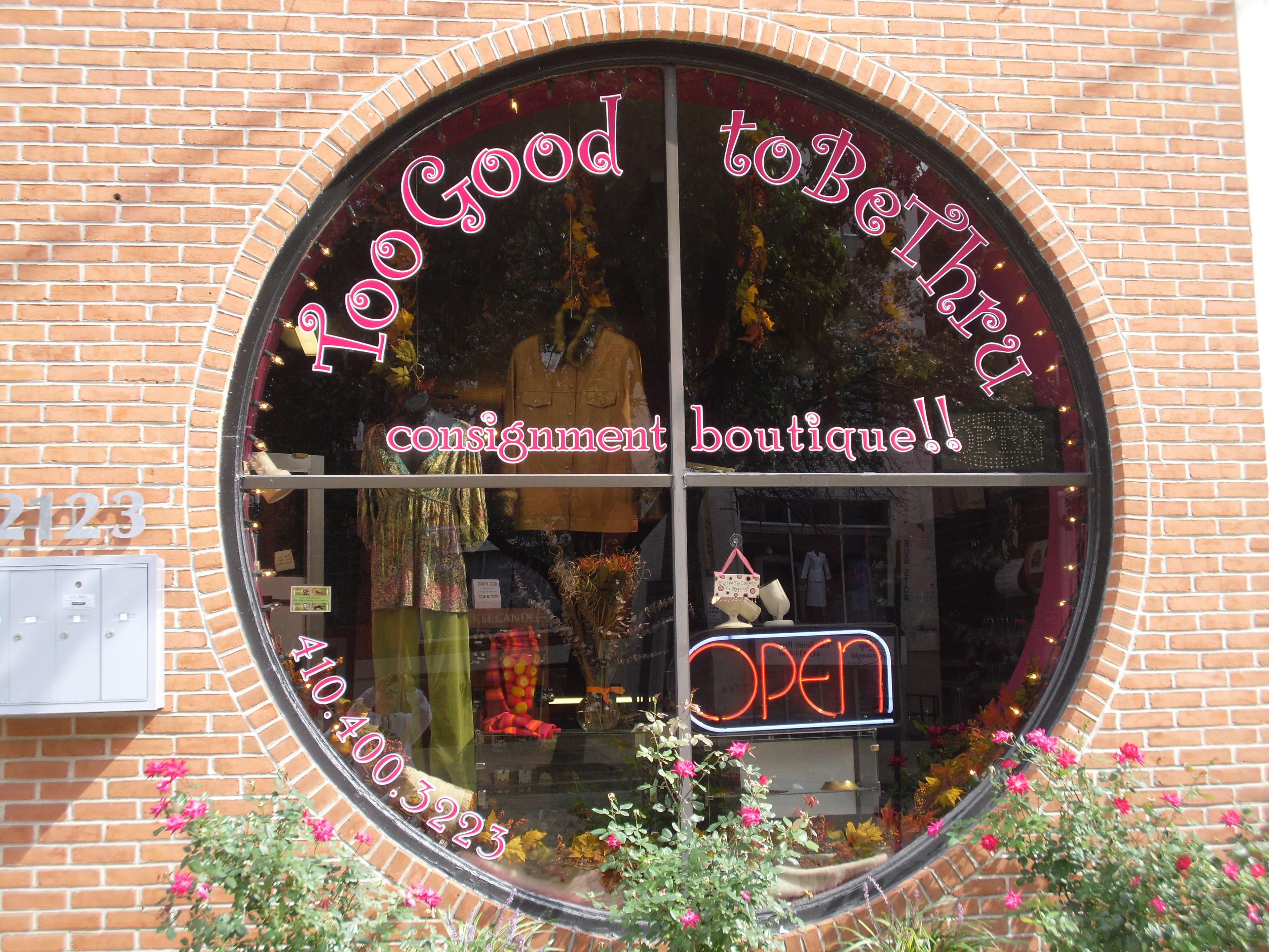 Too Good to Be Thru Consignment Boutique where everything tastefully comes together