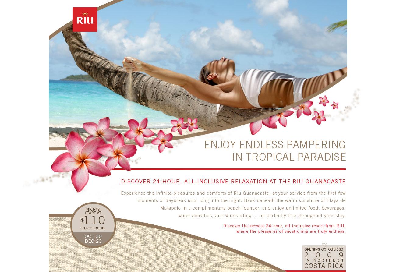 Riu Guanacaste Print Ad Copy