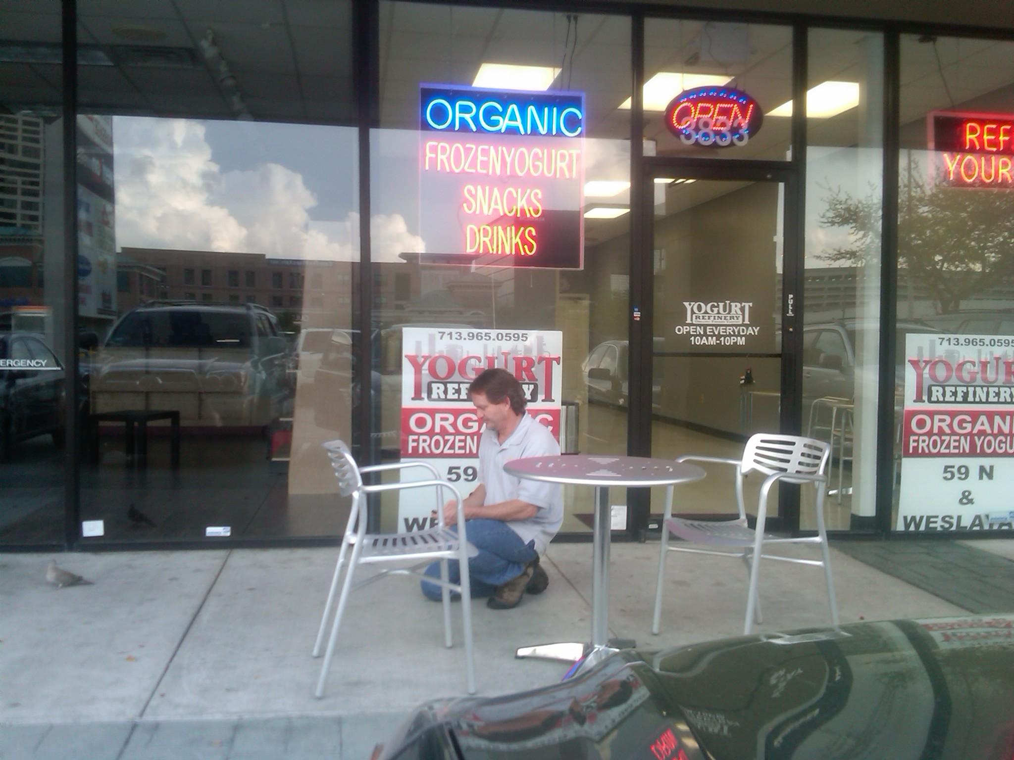 Our beautiful store. The Yogurt Refinery Organic Frozen Yogurt....Thank you Houston TX.