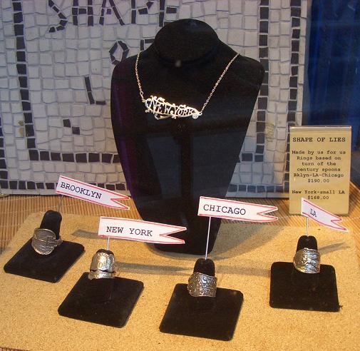 City-centric vintage spoon rings and necklaces