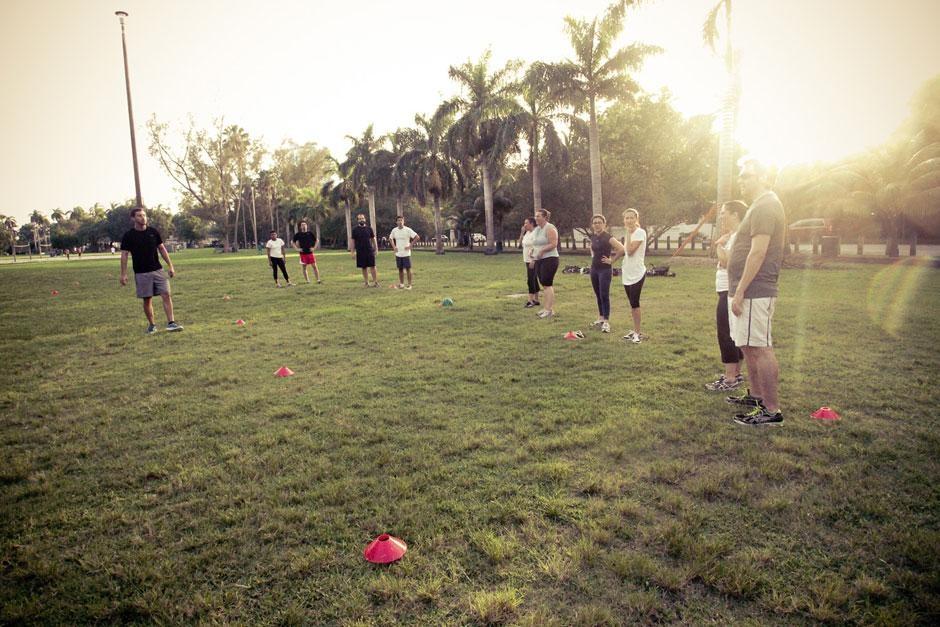 Members await their workout