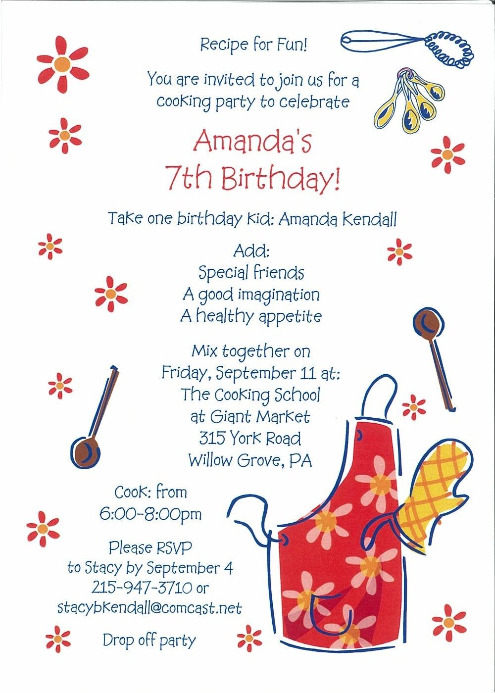 Cooking Party Invitation