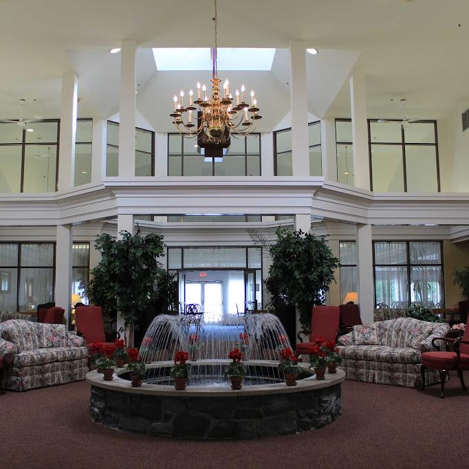 The lobby makes residents feel warm and at home.