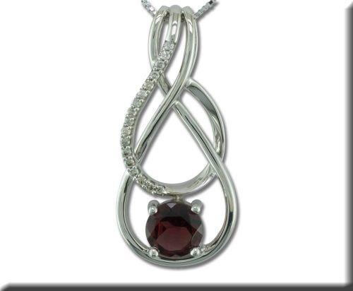 Garnet and Diamond Infinity Pendant