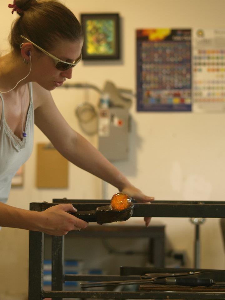 Tonya making an ornament