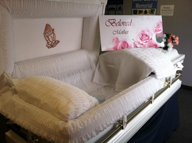 White Casket with Mother Cap Panel