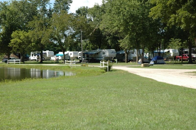 RV campsites at Pin Oak Creek RV Park and Paintball, St. Louis Missouri