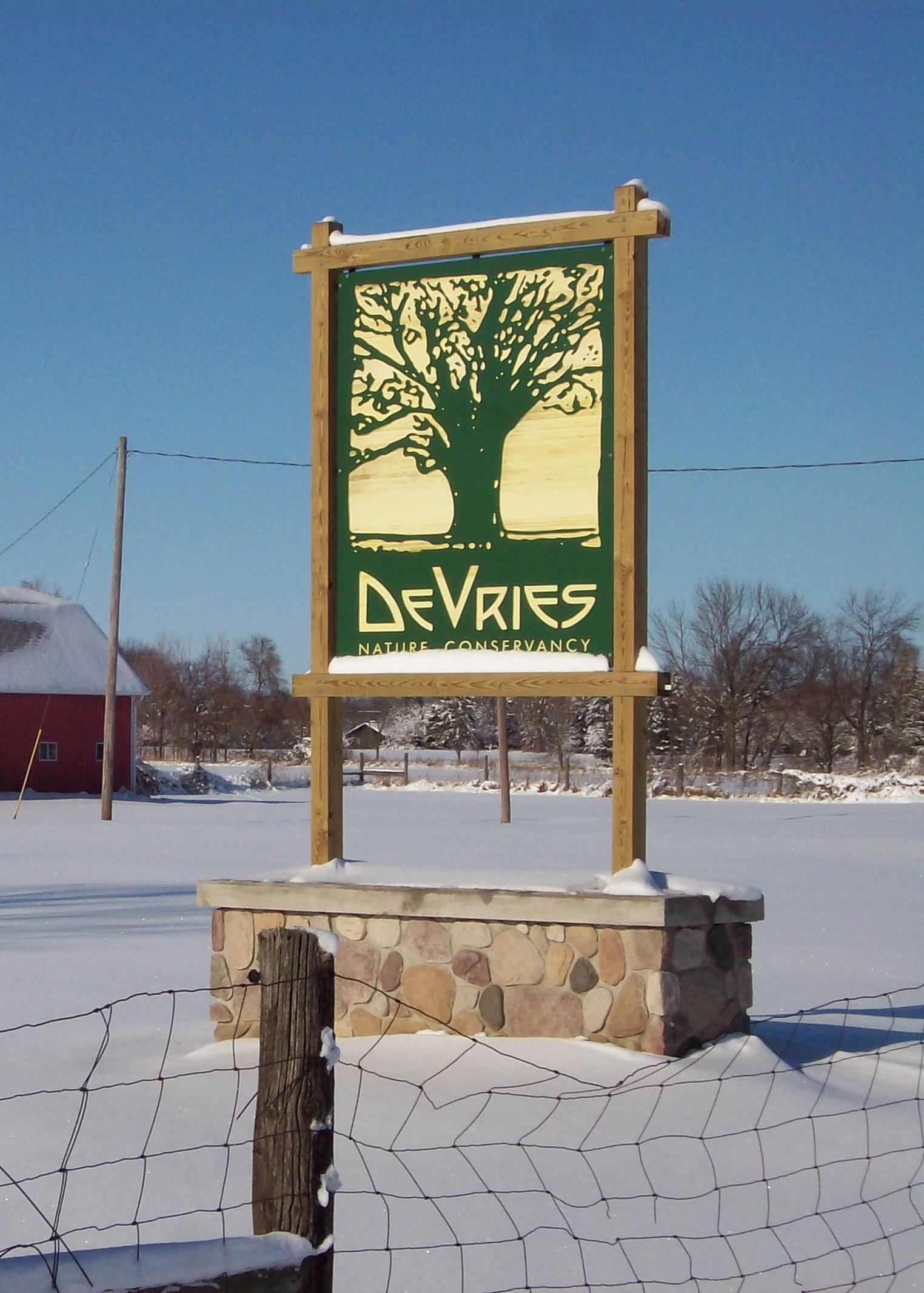 Our entrance sign blanketed in a layer of snow.