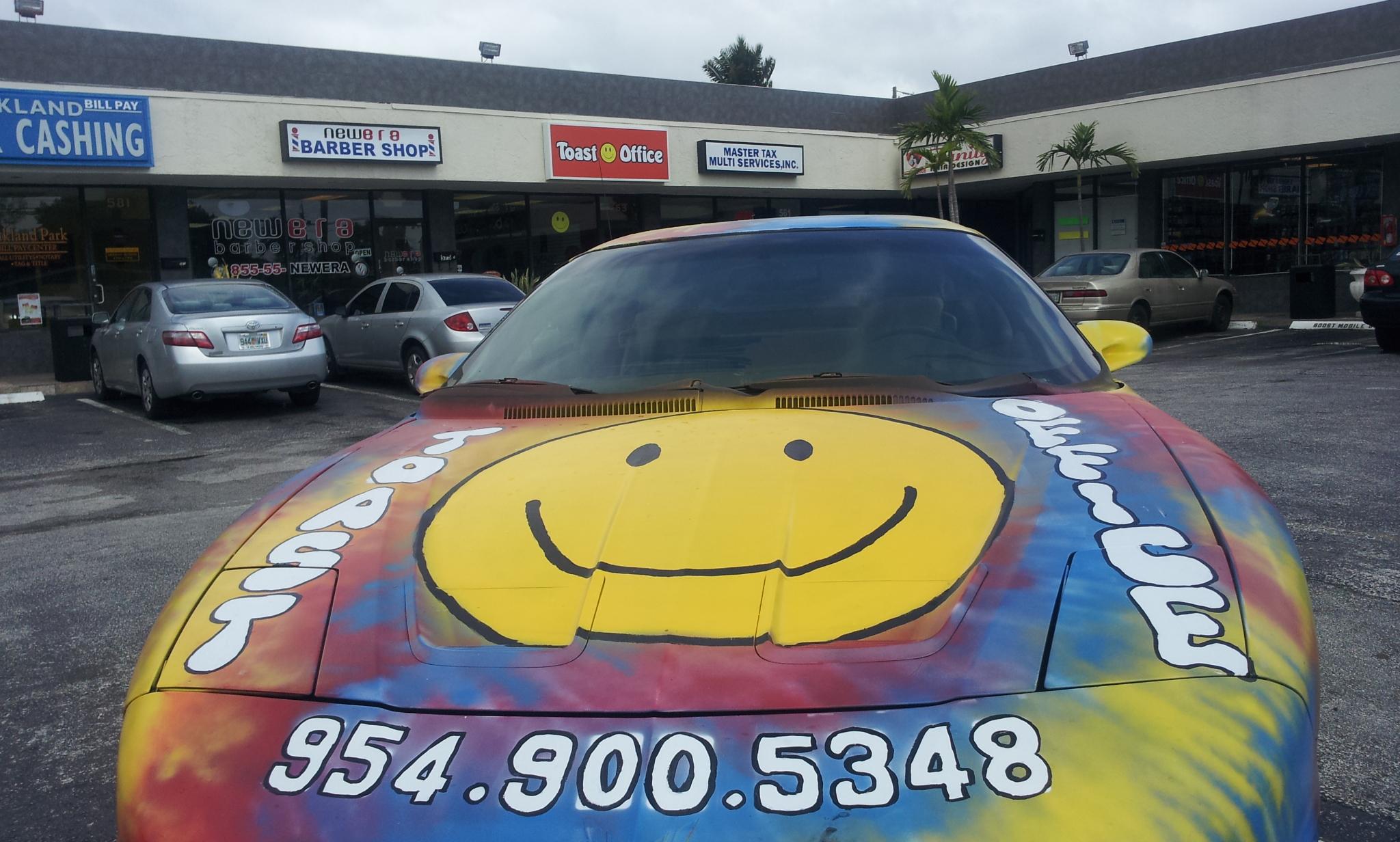 When you see the Tie Die car in front, you have arrived!