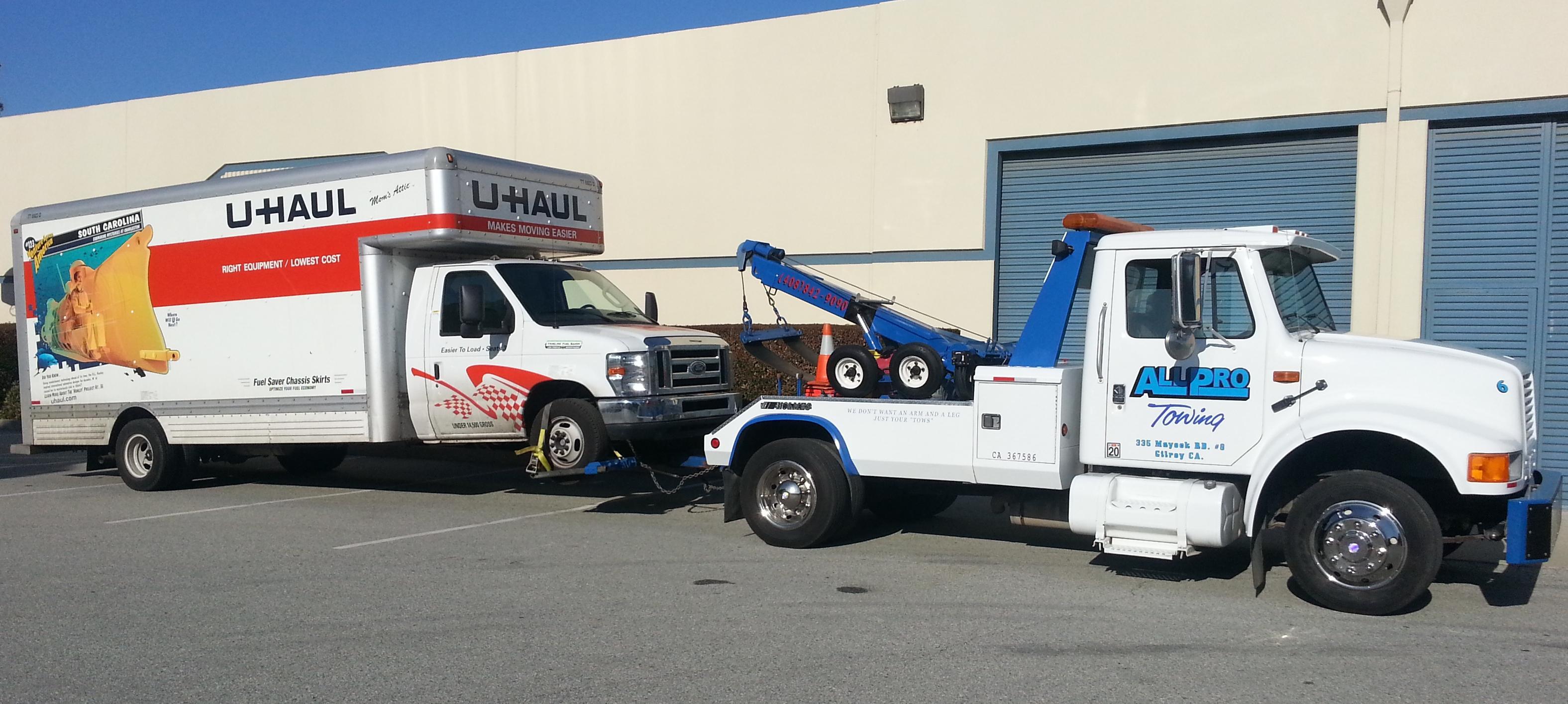 We even haul U-Hauls! - Towing & Roadside Assistance Gilroy CA - All Pro Towing & Recovery