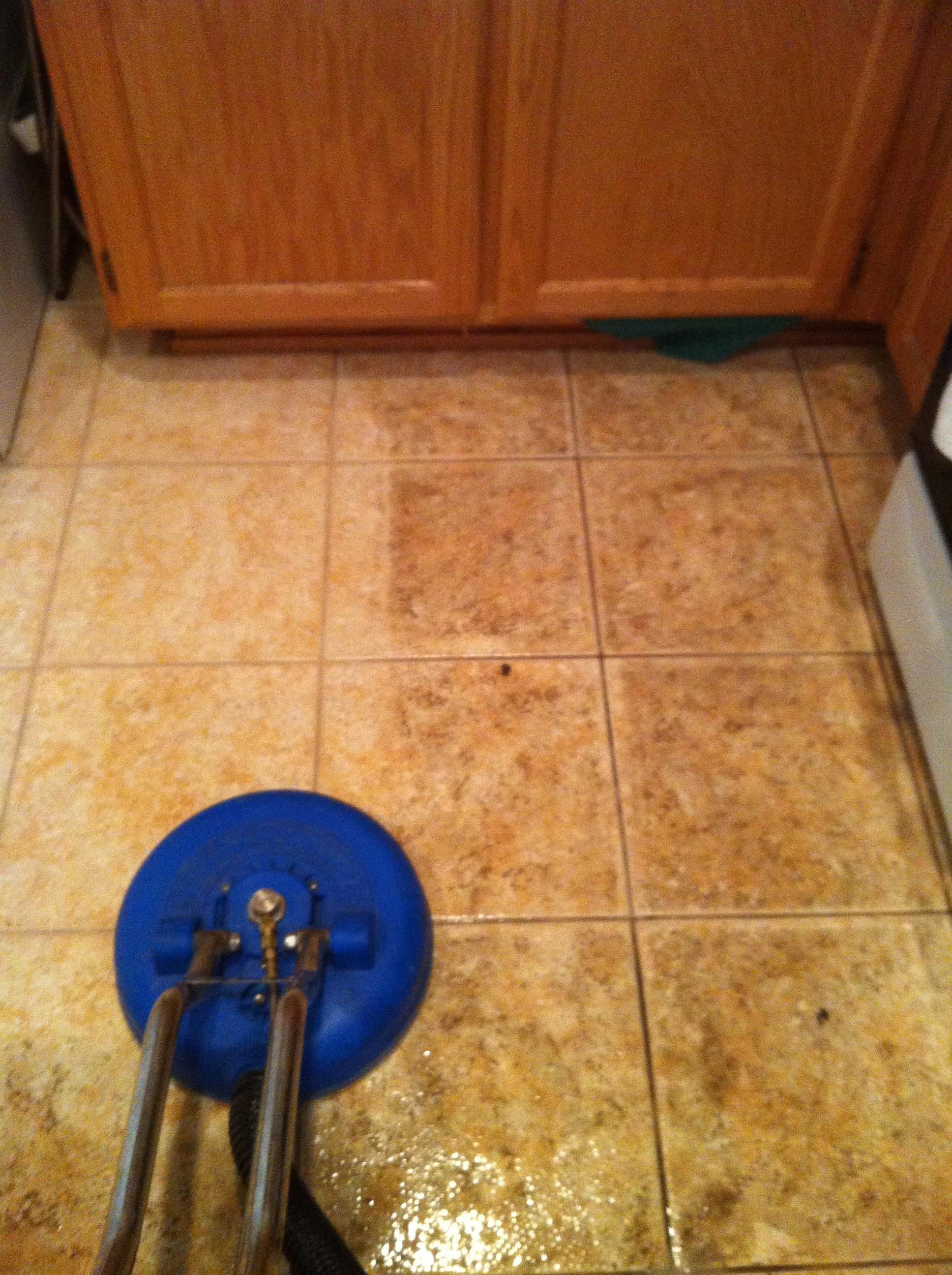 Tile Cleaning in-progress