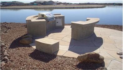 Built-in BBQ and Flagstone Patio