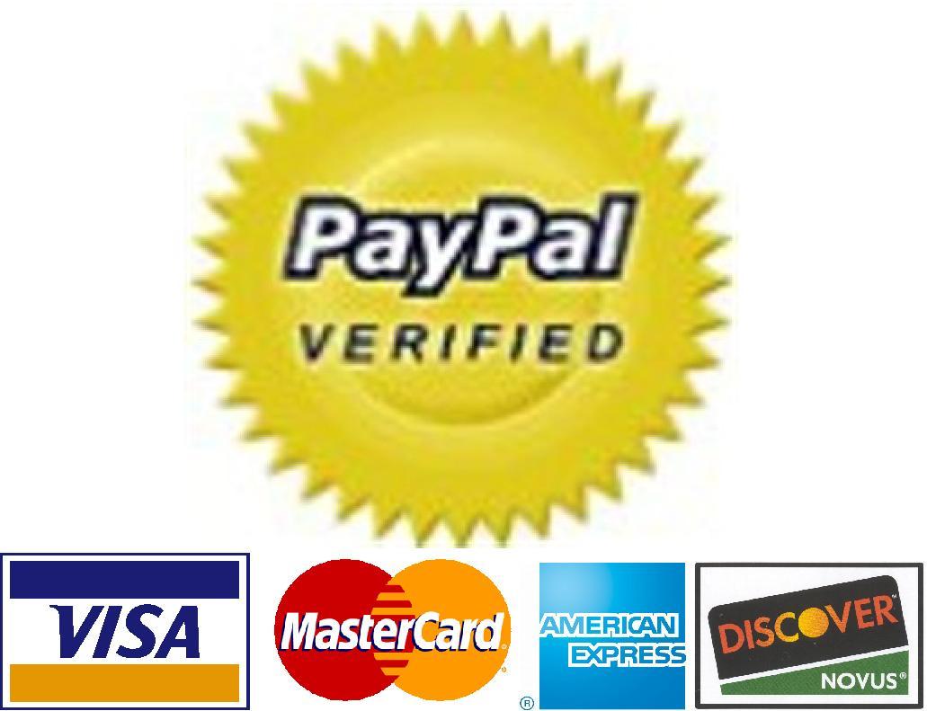 Credit Cards & PayPal Accepted