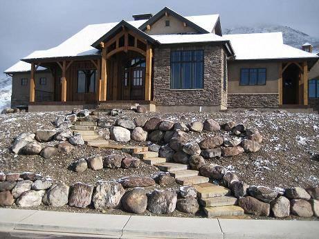 Rock wall landscaping