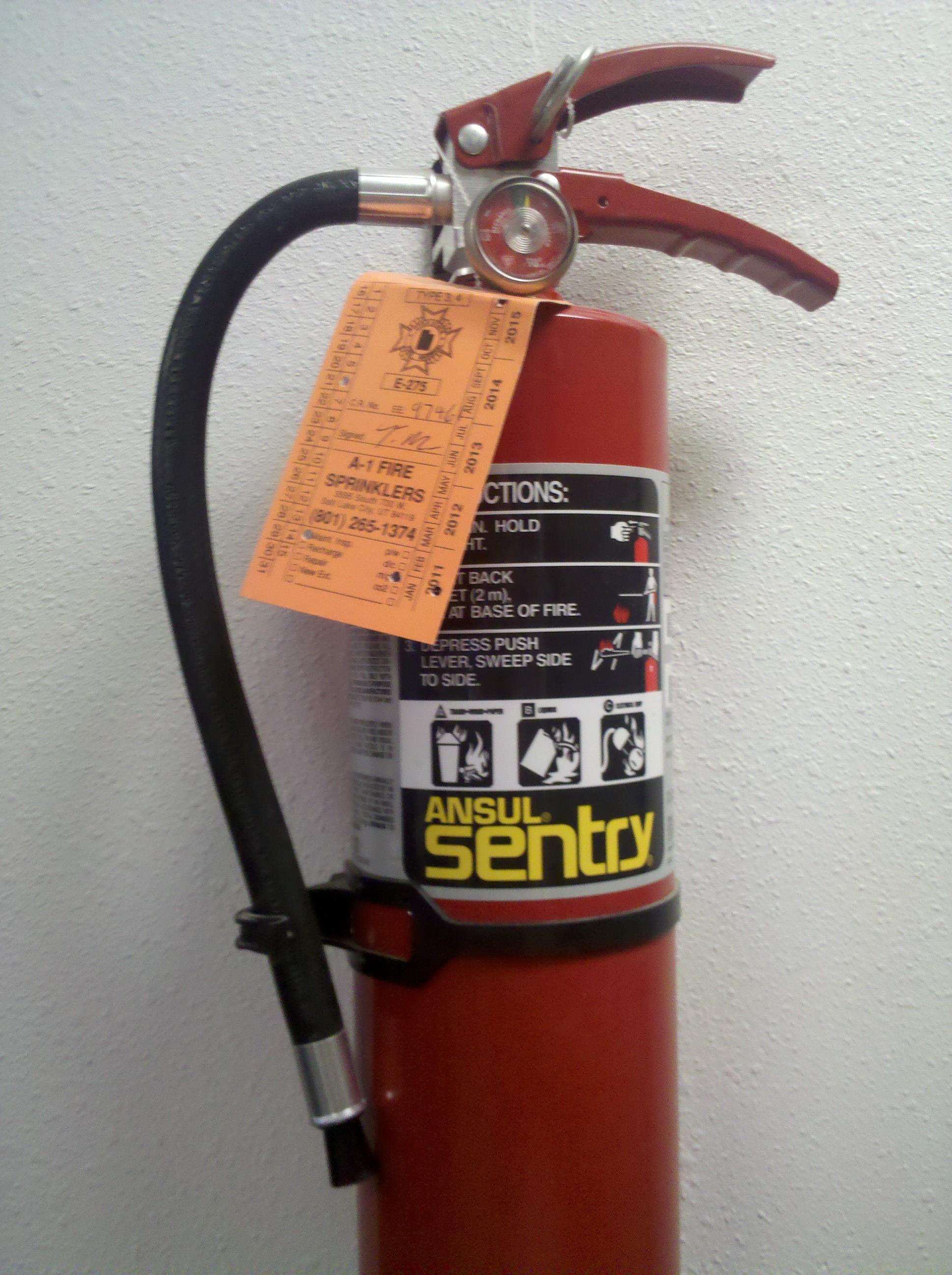 Extinguishers recharge, refill and inspect our place or yours