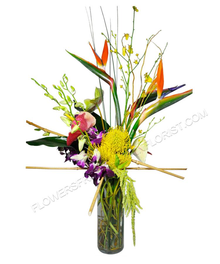 Lovely Tropical Vase Arrangment