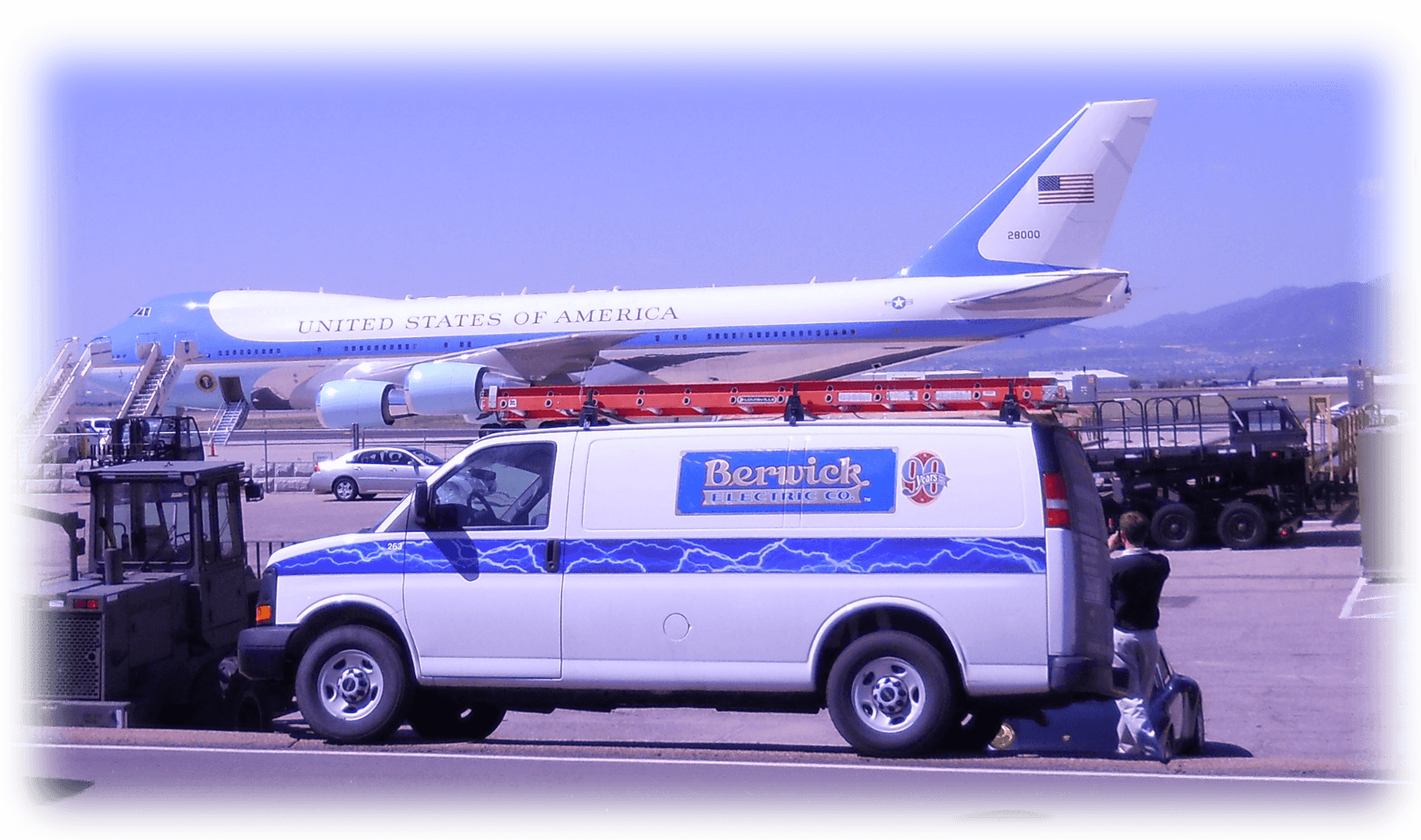 BEC van at air field when President Obama came to visit Colorado Springs