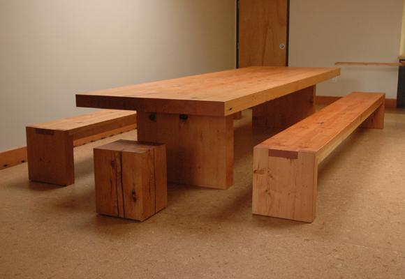 Reclaimed Fir Community Room 13' Table/Benches