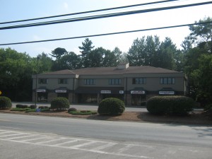 Front of building shot from Shaw's (Stow Shopping Center) parking lot.