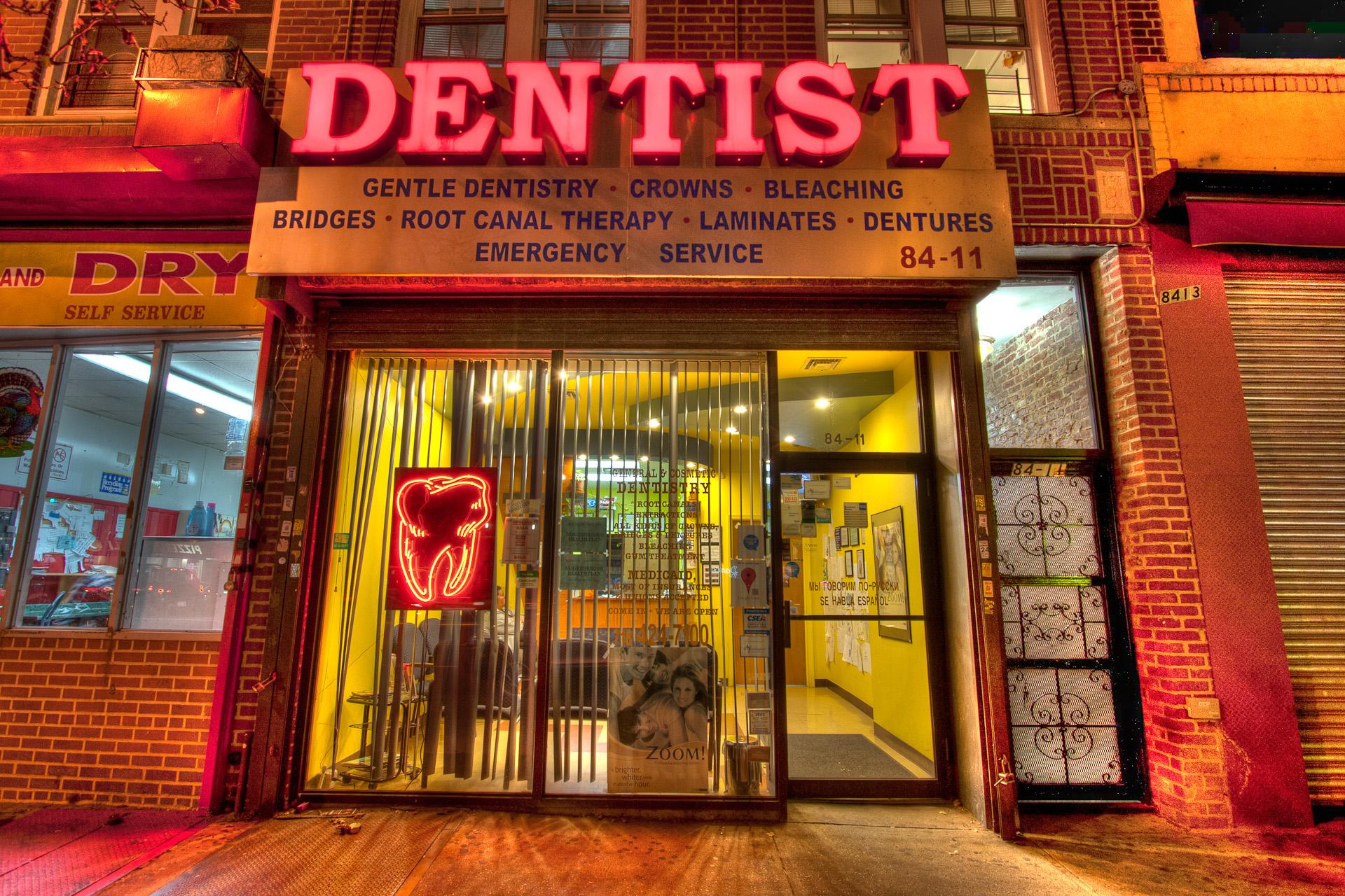 Storefront at night