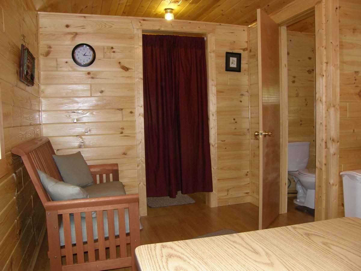 Interior of our Camping Cabins at River View Campground on the Rifle River