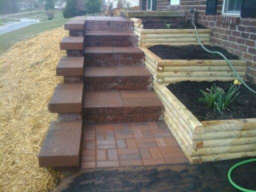 Pave Steps and Planting Boxes