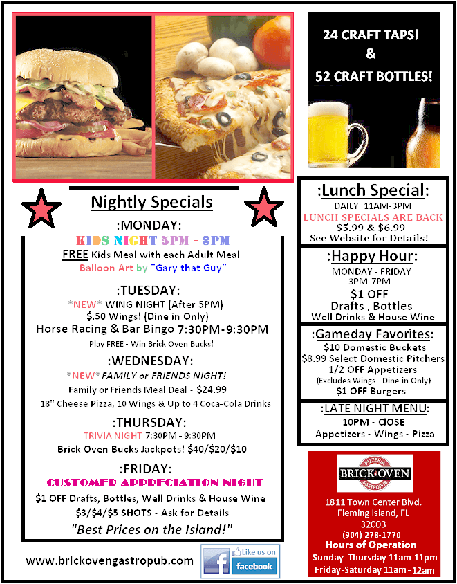 Weekly Specials & Events