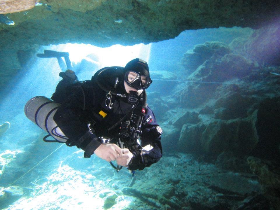 Trey in his Cave Diver class