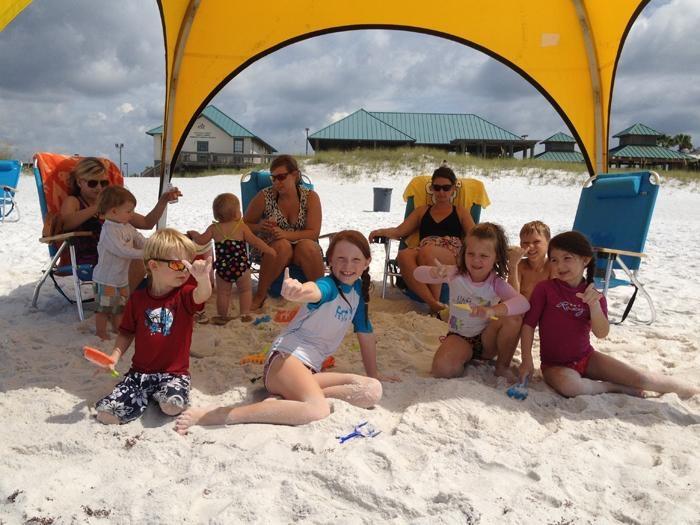 Our 12x12 beach tent cabanas are big enough for the whole family!