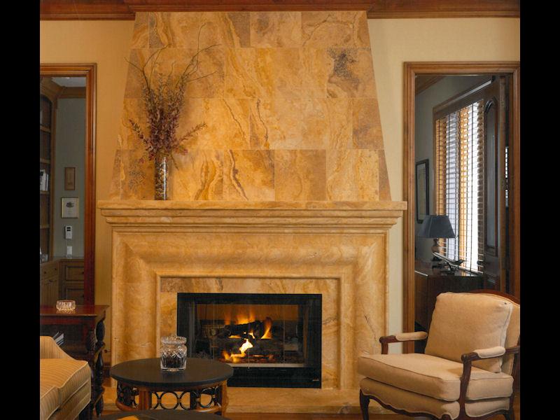 Desert Gold Travertine Fireplace Surround