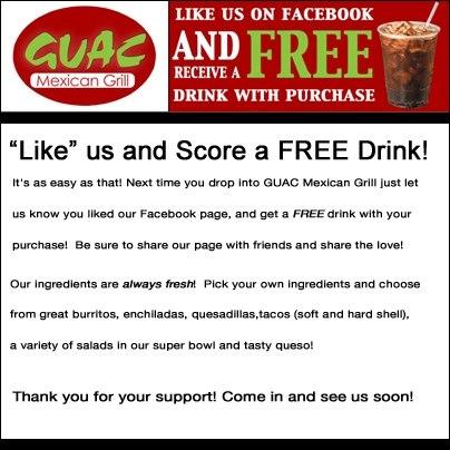 FREE Drink for Facebook Like!