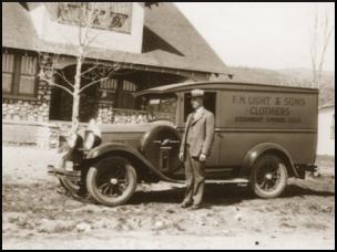 F.M. Light and the store on wheels used during the Great Depression