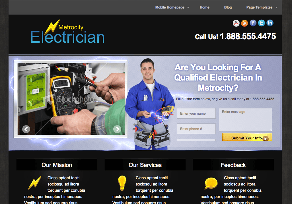 Electrician Local Website Example