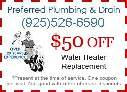 Antioch Plumber Coupon - $50 Off Water Heater Replacement