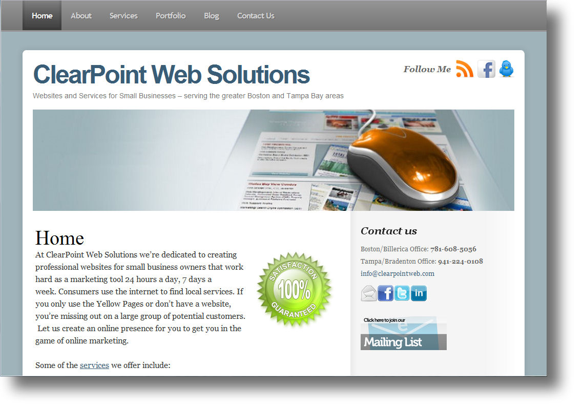 My website, www.clearpointweb.com