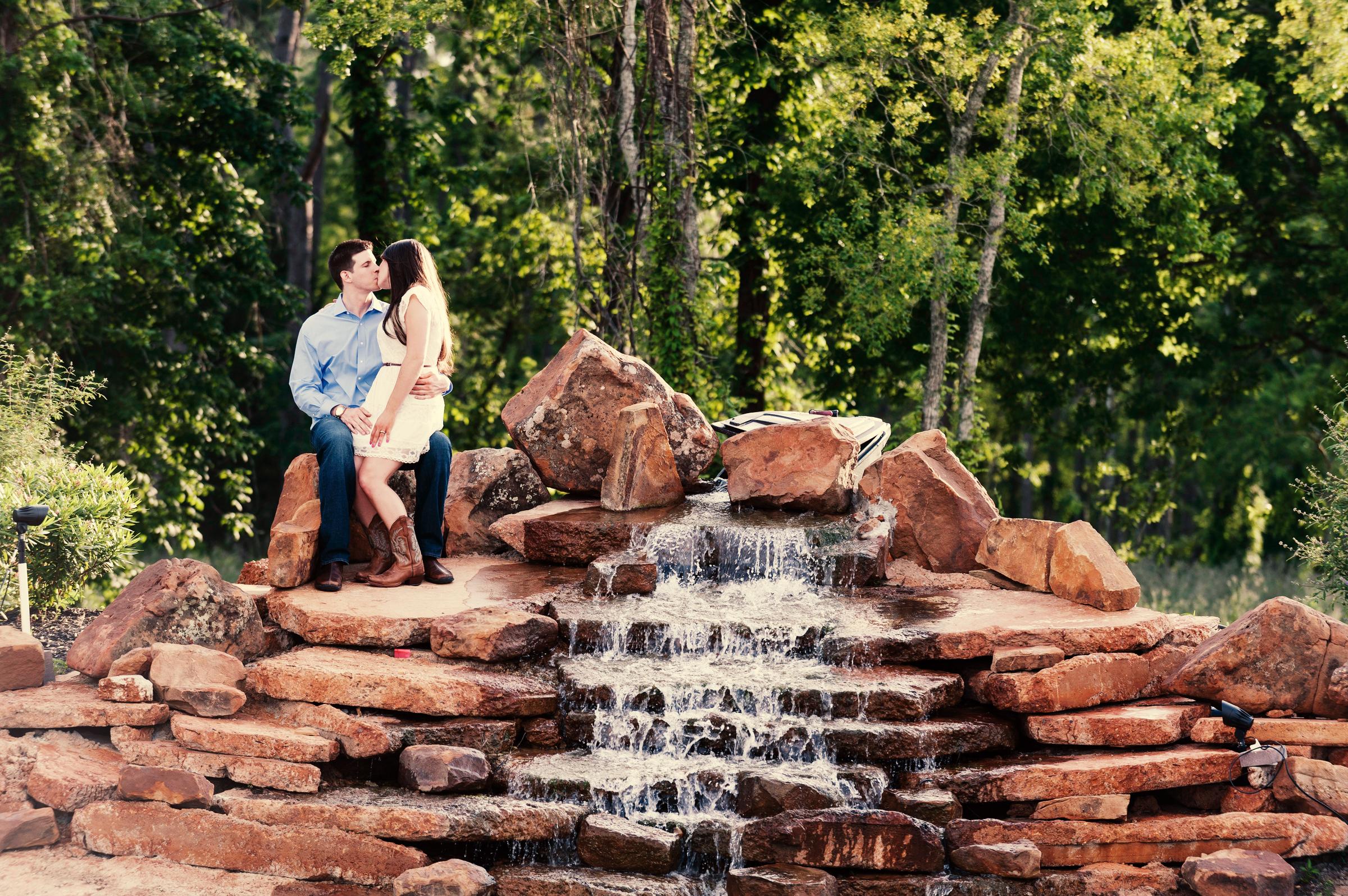 Tuscan Courtyard's main waterfall