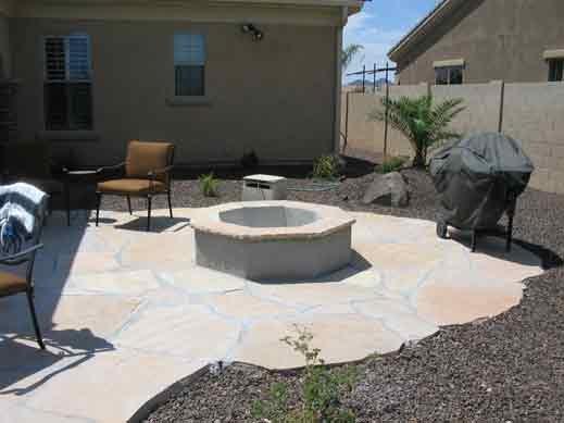 Fire pit with Flagstone Patio