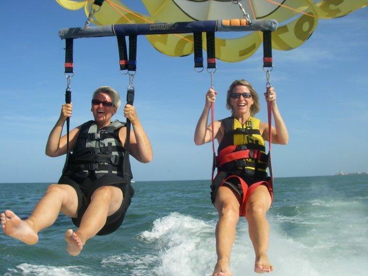 Parasailing along Madeira Beach between St Pete Beach and Clearwater Beach with Gators Parasail at Johns Pass