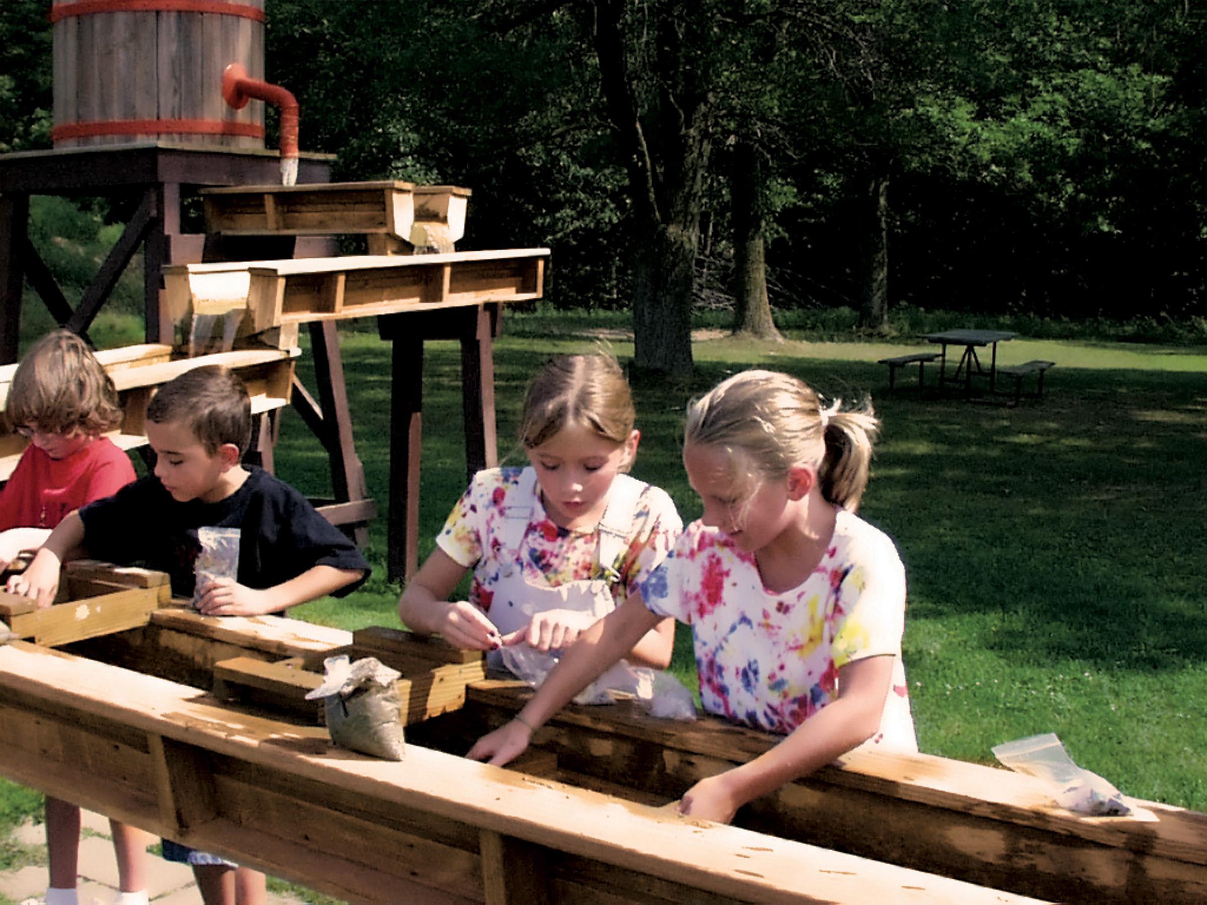 Children Panning Prospector's Creek