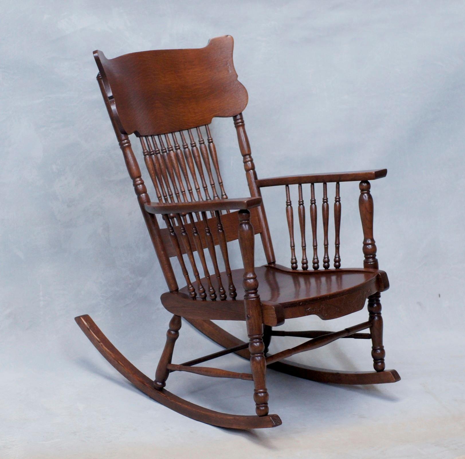 Oak rocker restored to original beauty