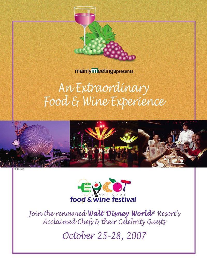 Disney's Epcot Wine & Food Festival announcement