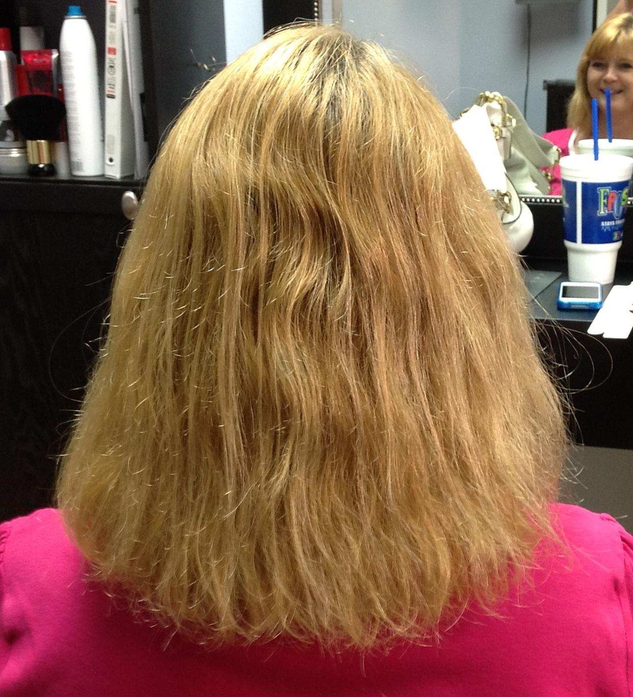 Before picture of  Keratin  Smoothing  Treatment and  new color