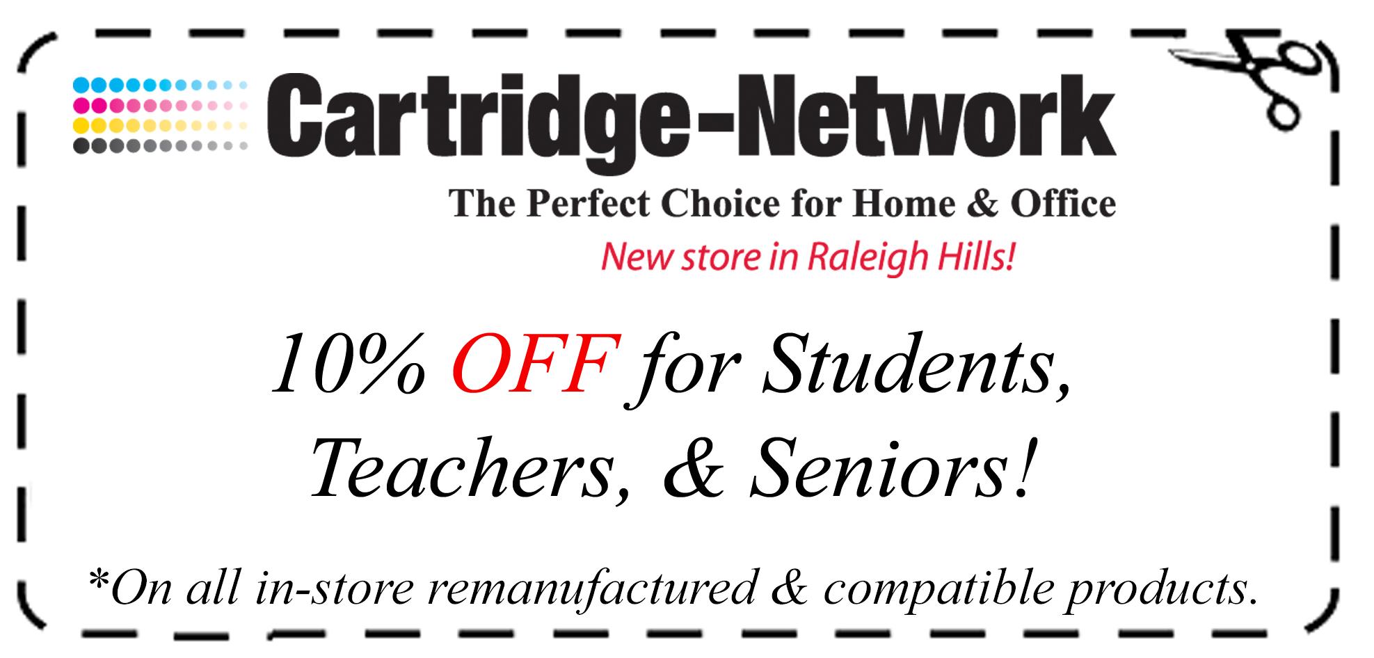 10% off for Students, Teachers, & Seniors!