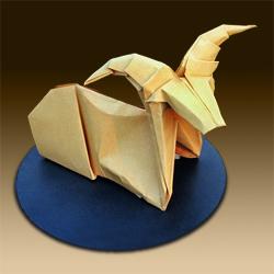 Robert Lang Origami Goat Folded by Michael Roy