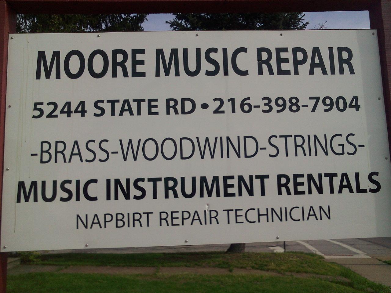 Moore Music Repair Sign