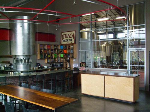 A view inside the Taproom at Ithaca Beer.