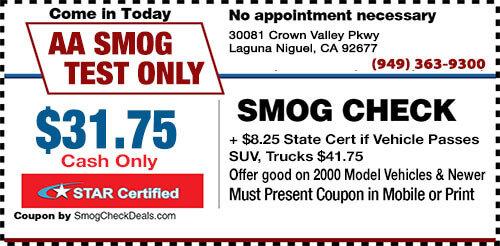 AA Smog Test Only