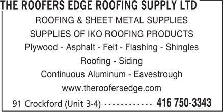 Roofers Edge Roofing Supply Ltd