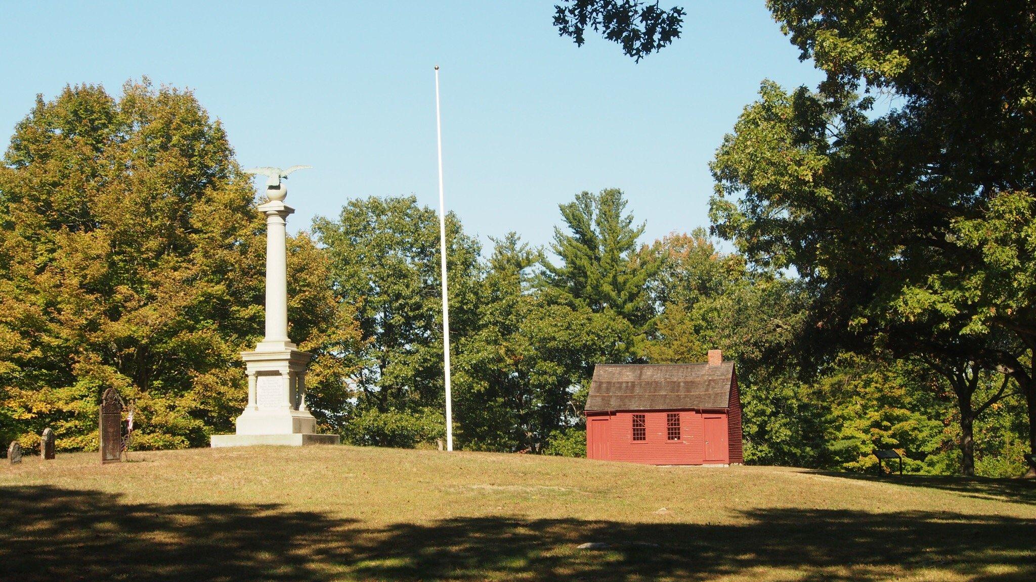 Nathan Hale Bust and Schoolhouse