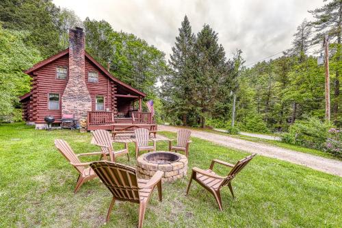 Irresistible Schroon River Front Log Cabin